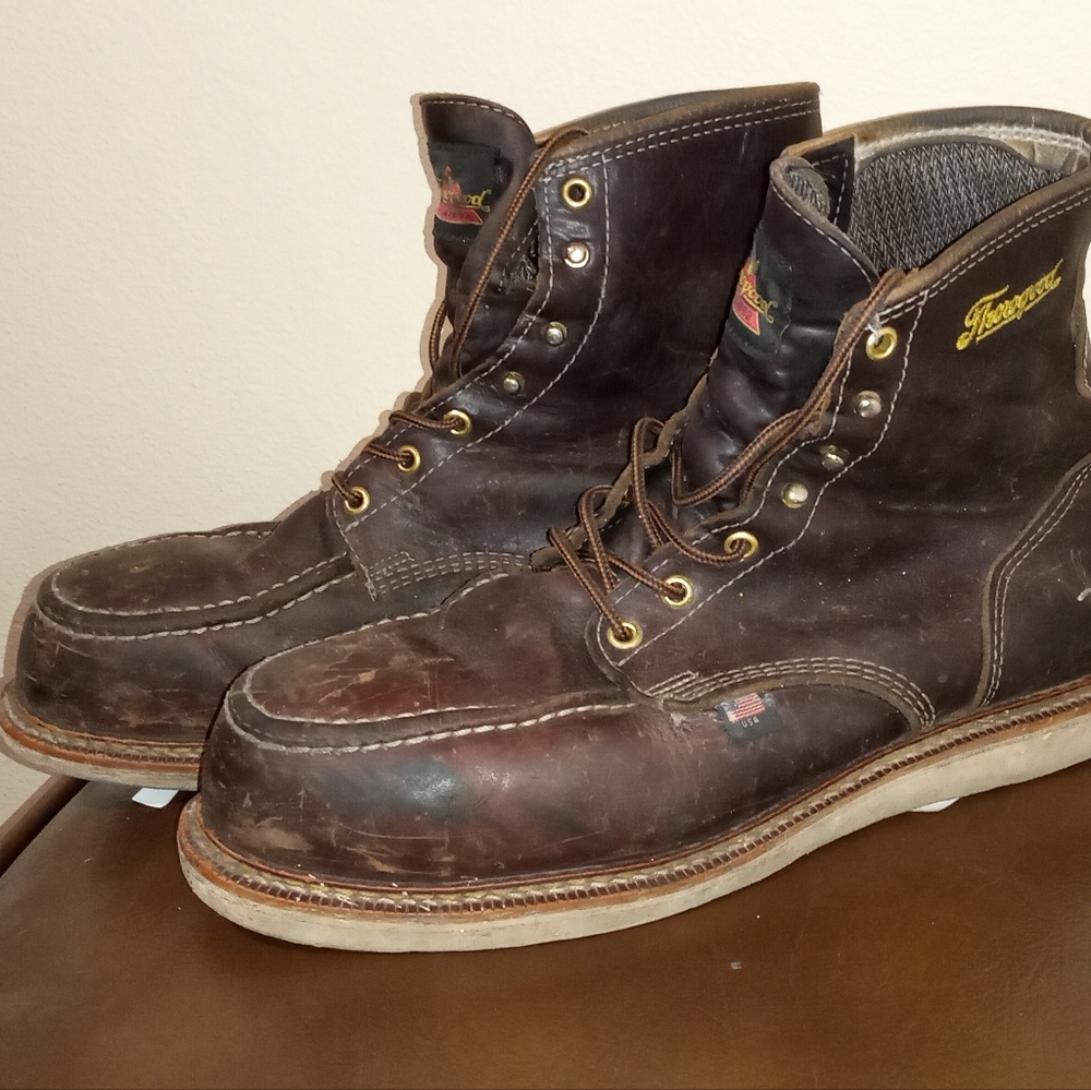 Thorogood 804-3600 Men's WP 6"  Leather Moc Steel Toe Work Boots Brown Size 11 D